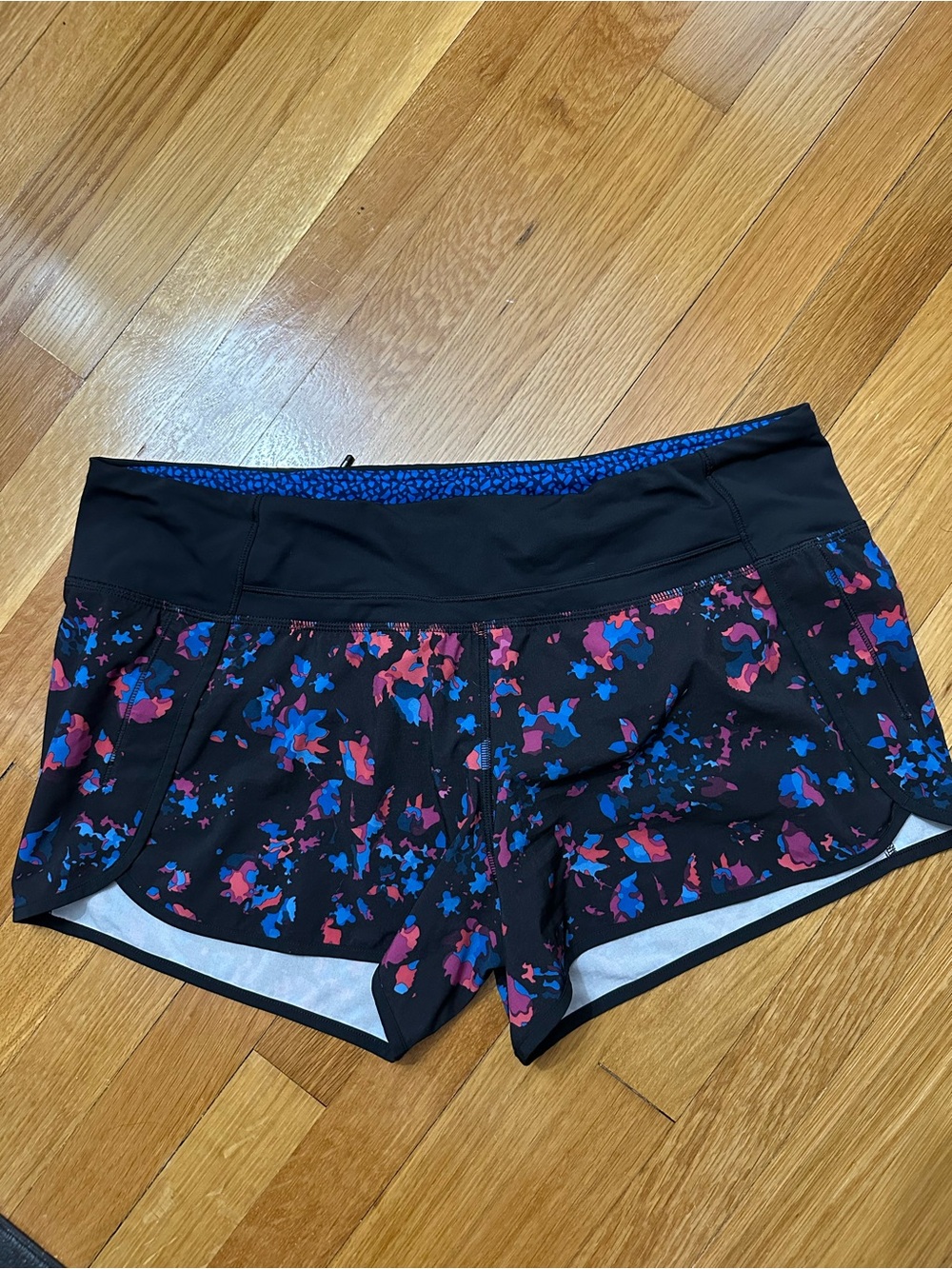 lululemon Speed Short with Pink & Blue Floral Print